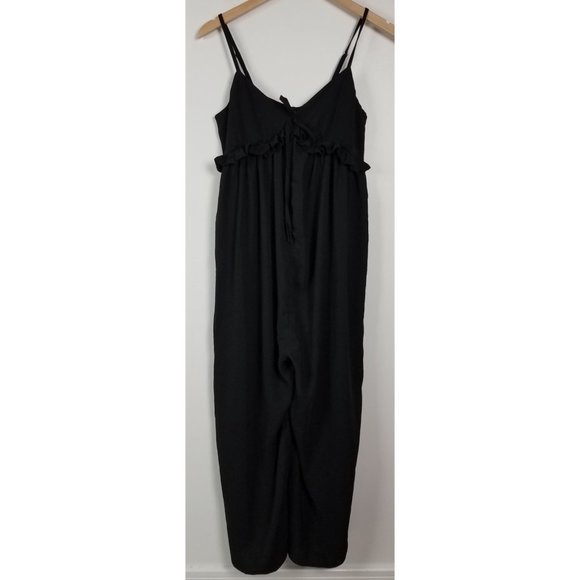 ASOS Design Maternity Women's Sz. 4 Black Adjustable Strap Wide Leg Jumpsuit - Picture 1 of 10